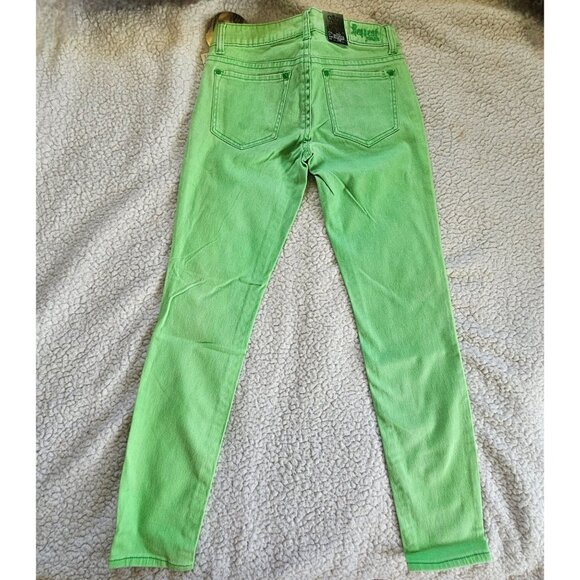 Rogue Jeans Slim Fit Green Denim Pants 9/29 Cotton & Spandex Y2K Retro - Picture 3 of 7
